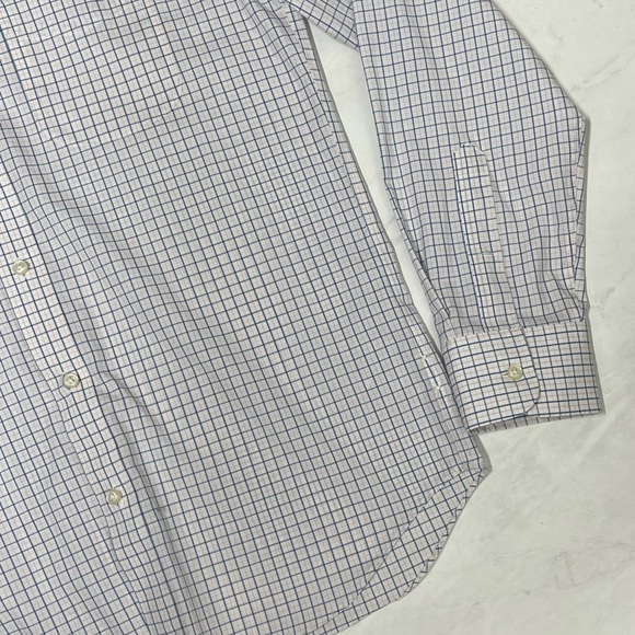 J. Crew White Blue Salmon Plaid Slim Button Down Shirt Size Medium - Picture 6 of 6